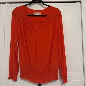 Michael KORS orange chiffon top ✨